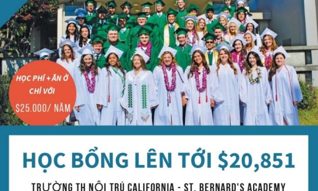 Cơ hội nhận học bổng lên đến $20,851/ năm tại trường trung học nội trú St. Bernard’s Academy tại California, Mỹ
