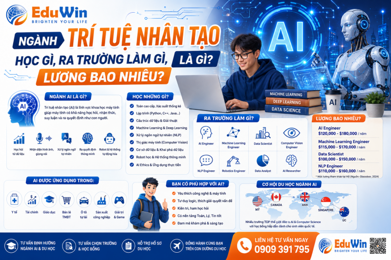 Ngành Trí tuệ nhân tạo là gì học gì ra trường làm gì lương bao nhiêu