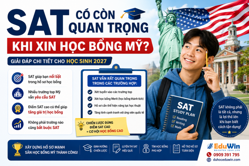 SAT có còn quan trọng khi xin học bổng Mỹ 2027? Giải đáp chi tiết