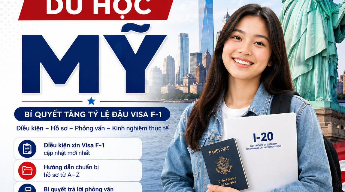 Visa Du học Mỹ 2027: Điều kiện, hồ sơ, quy trình và bí quyết tăng tỷ lệ đậu visa F-1